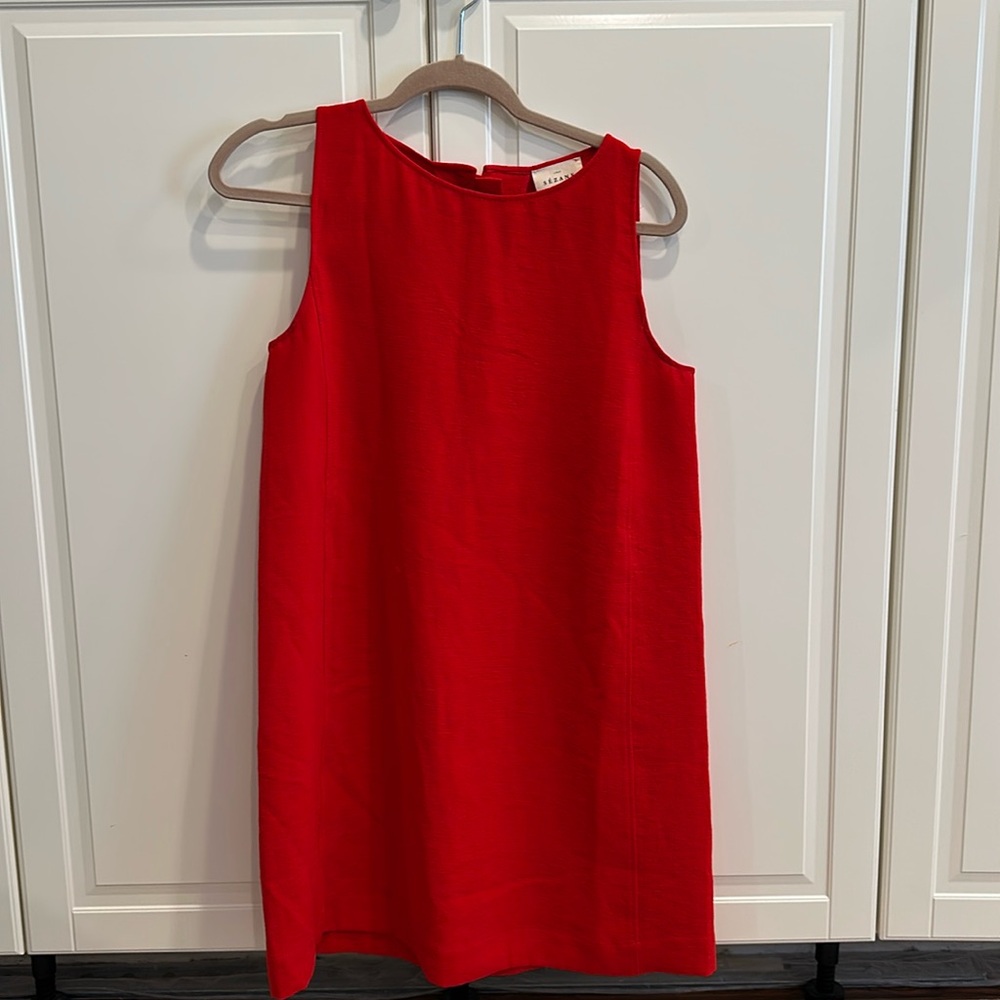 Sezane Red Shift Dress